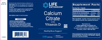 Life Extension Calcium Citrate with Vitamin D - supplement