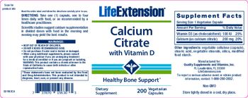Life Extension Calcium Citrate with Vitamin D - supplement