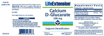Life Extension Calcium D-Glucarate 200 mg - supplement