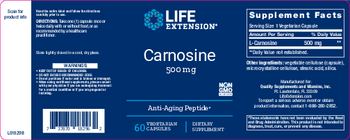 Life Extension Carnosine 500 mg - supplement