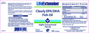 Life Extension Clearly EPA/DHA Fish Oil - supplement