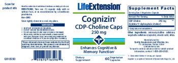 Life Extension Cognizin CDP-Choline Caps 250 mg - supplement