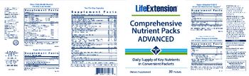 Life Extension Comprehensive Nutrient Packs Advanced Super Ubiquinol CoQ10 Enhanced Mitochondrial Support - supplement