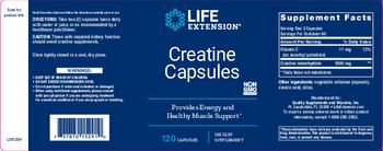 Life Extension Creatine Capsules - supplement