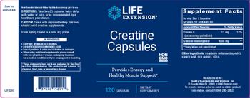 Life Extension Creatine Capsules - supplement