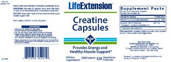 Life Extension Creatine Capsules - supplement