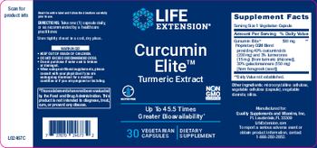 Life Extension Curcumin Elite Turmeric Extract - supplement