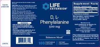 Life Extension D, L-Phenylalanine 500 mg - supplement