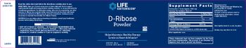 Life Extension D-Ribose Powder - supplement