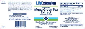 Life Extension Decaffeinated Mega Green Tea Extract - supplement