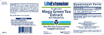 Life Extension Decaffeinated Mega Green Tea Extract - supplement