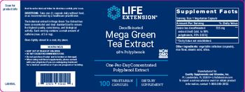 Life Extension Decaffeinated Mega Green Tea Extract - supplement