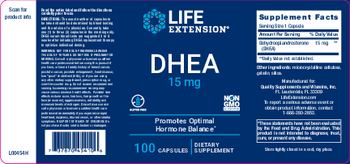 Life Extension DHEA 15 mg - supplement