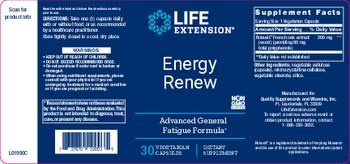 Life Extension Energy Renew - supplement