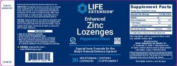 Life Extension Enhanced Zinc Lozenges Peppermint Flavor - supplement