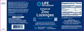 Life Extension Enhanced Zinc Lozenges Peppermint Flavor - supplement