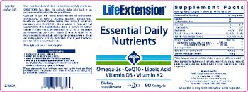 Life Extension Essential Daily Nutrients - supplement