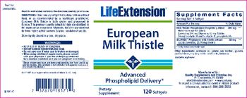 Life Extension European Milk Thistle - supplement