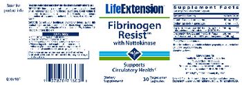 Life Extension Fibrinogen Resist With Nattokinase - supplement