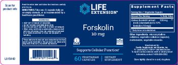 Life Extension Forskolin 10 mg - supplement