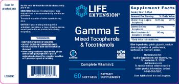 Life Extension Gamma E Mixed Tocopherols & Tocotrienols - supplement