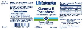 Life Extension Gamma E Tocopherol With Sesame Lignans - supplement