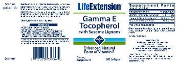 Life Extension Gamma E Tocopherol With Sesame Lignans - supplement