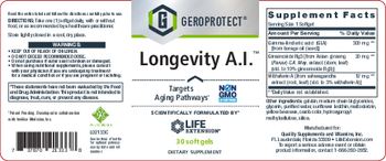 Life Extension GEROPROTECT Longevity A.I. - supplement