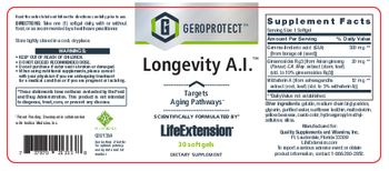 Life Extension GEROPROTECT Longevity A.I. - supplement
