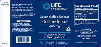 Life Extension Green Coffee Extract CoffeeGenic 400 mg - supplement