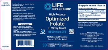 Life Extension High Potency Optimized Folate 8500 mcg DFE - supplement