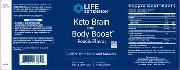 Life Extension Keto Brain and Body Boost Peach Flavor - supplement