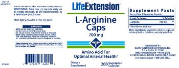 Life Extension L-Arginine Caps 700 mg - supplement