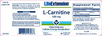 Life Extension L-Carnitine 500 mg - supplement