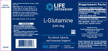 Life Extension L-Glutamine 500 mg - supplement