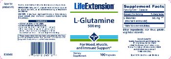 Life Extension L-Glutamine 500 mg - supplement