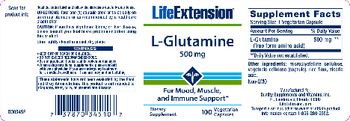 Life Extension L-Glutamine 500 mg - supplement