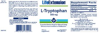 Life Extension L-Tryptophan 500 mg - supplement