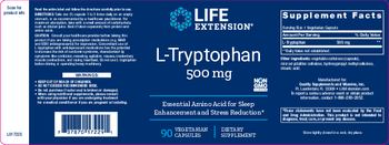 Life Extension L-Tryptophan 500 mg - supplement