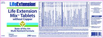 Life Extension Life Extension Mix Tablets without Copper - supplement