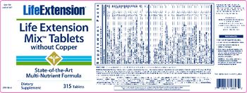 Life Extension Life Extension Mix Tablets Without Copper - supplement