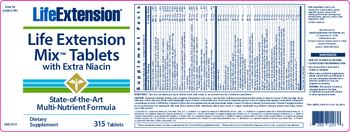 Life Extension Life Extenstion Mix Tablets With Extra Niacin - supplement