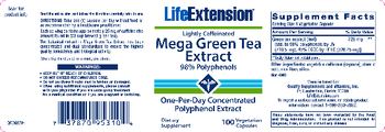 Life Extension Lightly Caffeinated Mega Green Tea Extract - supplement