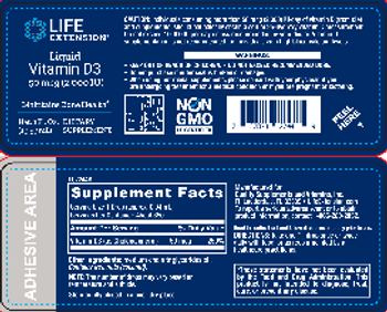 Life Extension Liquid Vitamin D3 50 mcg (2,000 IU) - supplement
