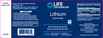 Life Extension Lithium 1,000 mcg - supplement