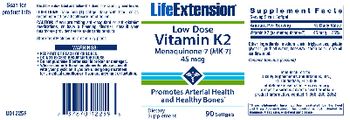 Life Extension Low-Dose Vitamin K2 45 mcg - supplement