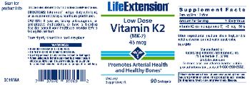 Life Extension Low Dose Vitamin K2 45 mcg - supplement
