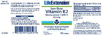 Life Extension Low-Dose Vitamin K2 45 mcg - supplement