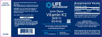 Life Extension Low Dose Vitamin K2 (MK-7) 45 mcg - supplement