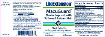 Life Extension MacuGuard Ocular Support with Saffron & Astaxanthin - supplement